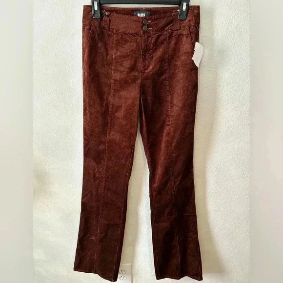 PAIGE Women's Naomi Seaming Details Double Button Slight Bootcut in Bronze Dust - Picture 3 of 7